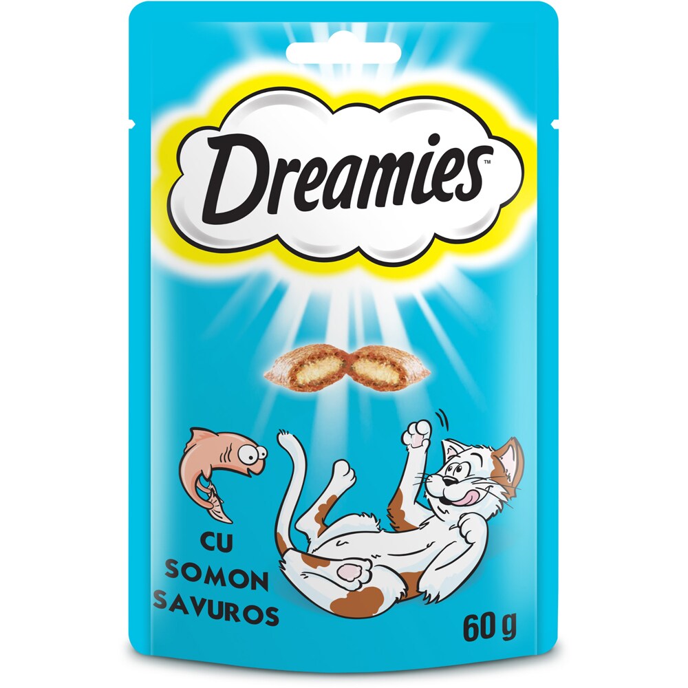 Recompensa pentru pisici DREAMIES, Snack, Somon, 6 x 60g