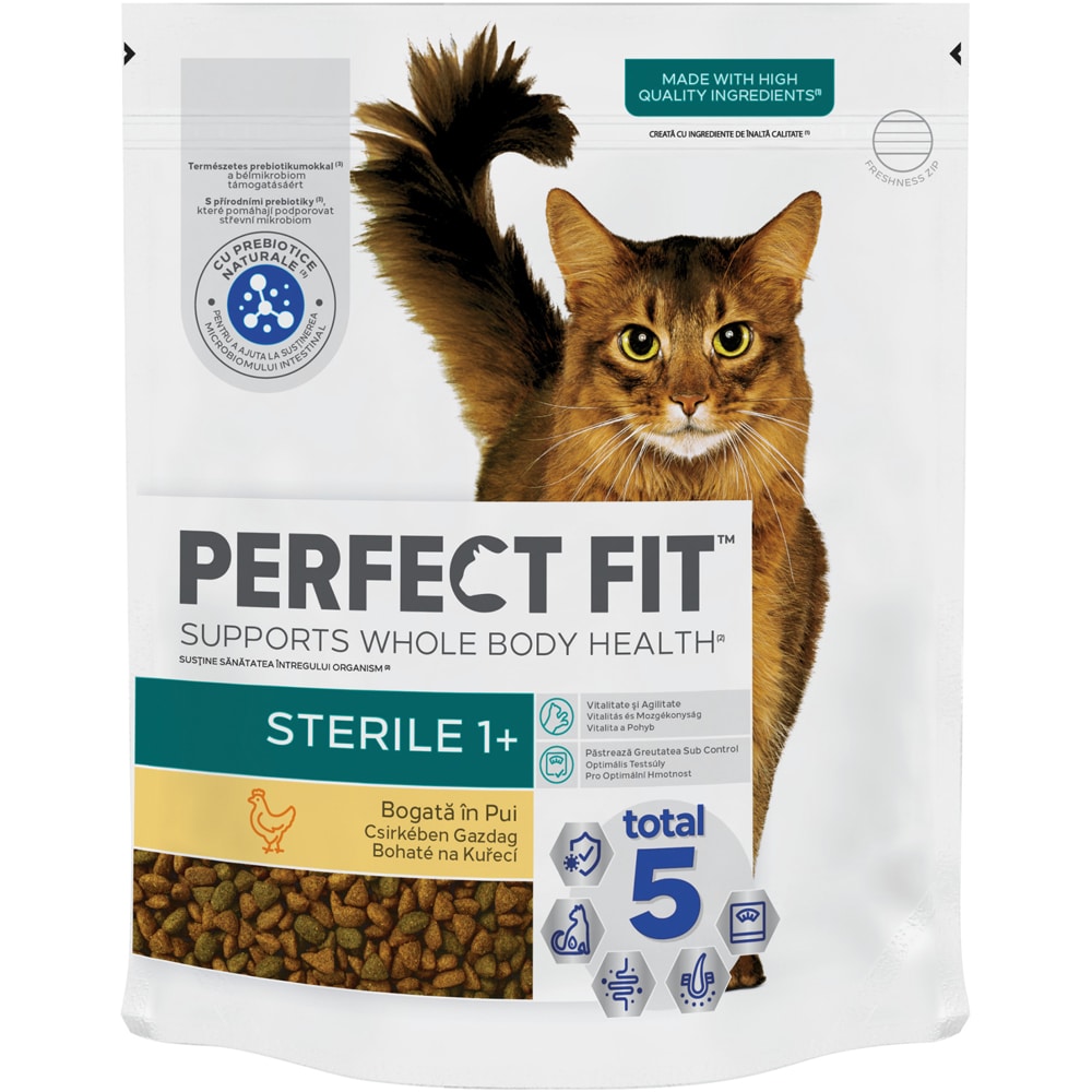 Hrana uscata pentru pisici PERFECT FIT Sterilizate 1+, Pui, 1.4 kg
