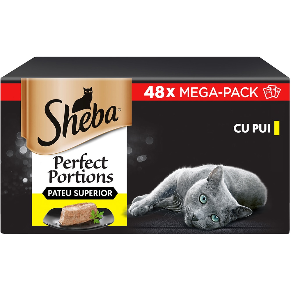 Hrana umeda pentru pisici SHEBA Perfect Portions, Adult, Pui, 8 x 6 x 37.5g