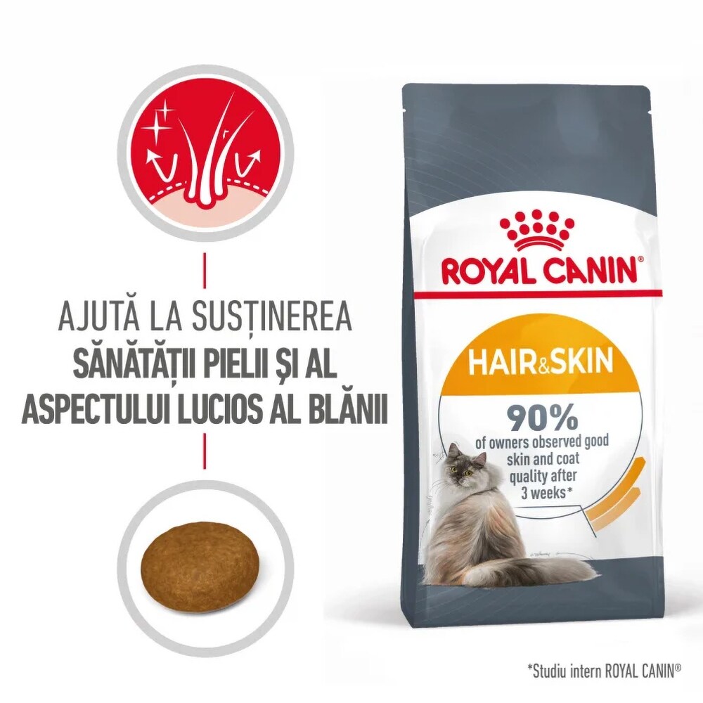 Hrana uscata pentru pisici ROYAL CANIN FCN Hair Skin Care, Adult, Pasare, 2 kg