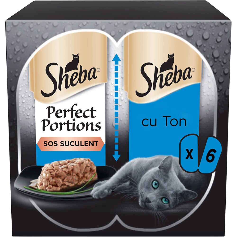 Hrana umeda pentru pisici SHEBA Perfect Portions, Adult, Ton, 8 x 6 x 37.5g