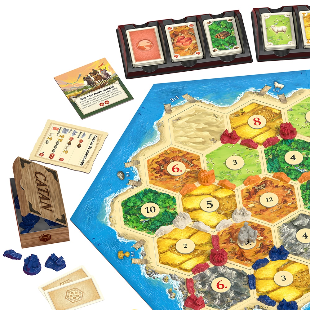 Joc de societate CATAN Joc de baza CAT3425 editia 2025, 10 ani+, 3-4 jucatori