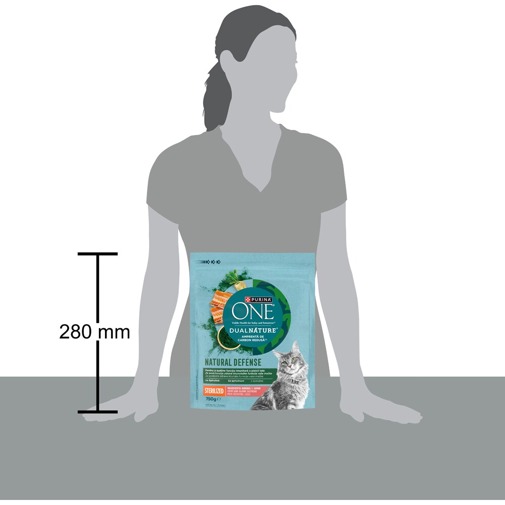 Hrana uscata pentru pisici PURINA ONE DualNature, Sterilized, Somon, 750 g