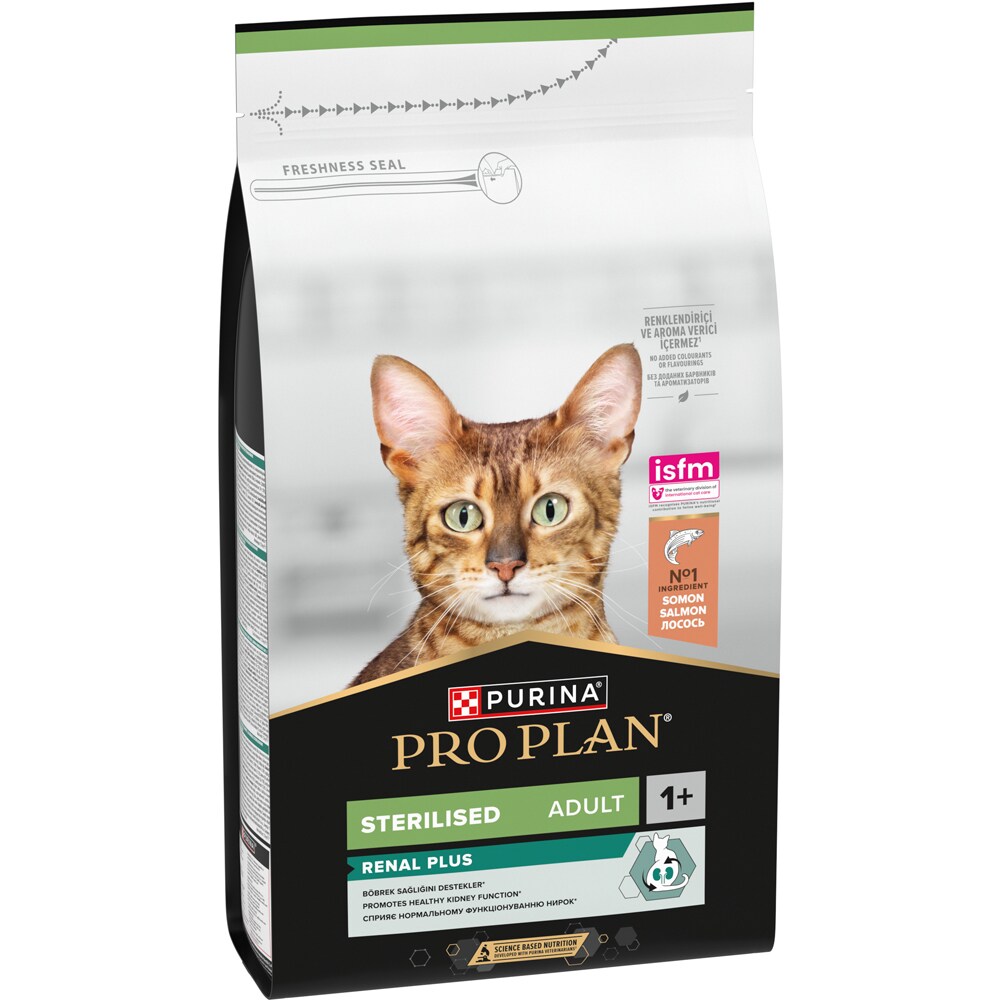 Hrana uscata pentru pisici PURINA PRO PLAN Renal Plus, Sterilised, Somon, 1.5 kg