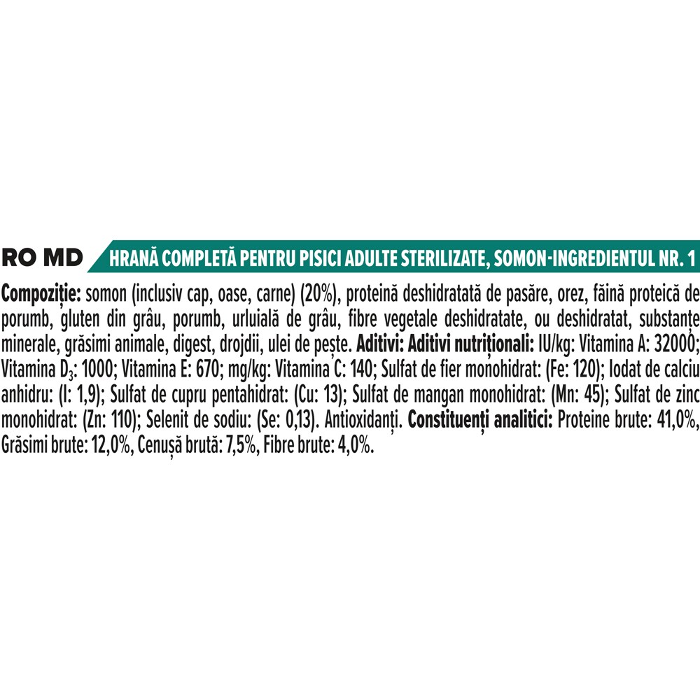 Hrana uscata pentru pisici PURINA PRO PLAN Renal Plus, Sterilised, Somon, 1.5 kg