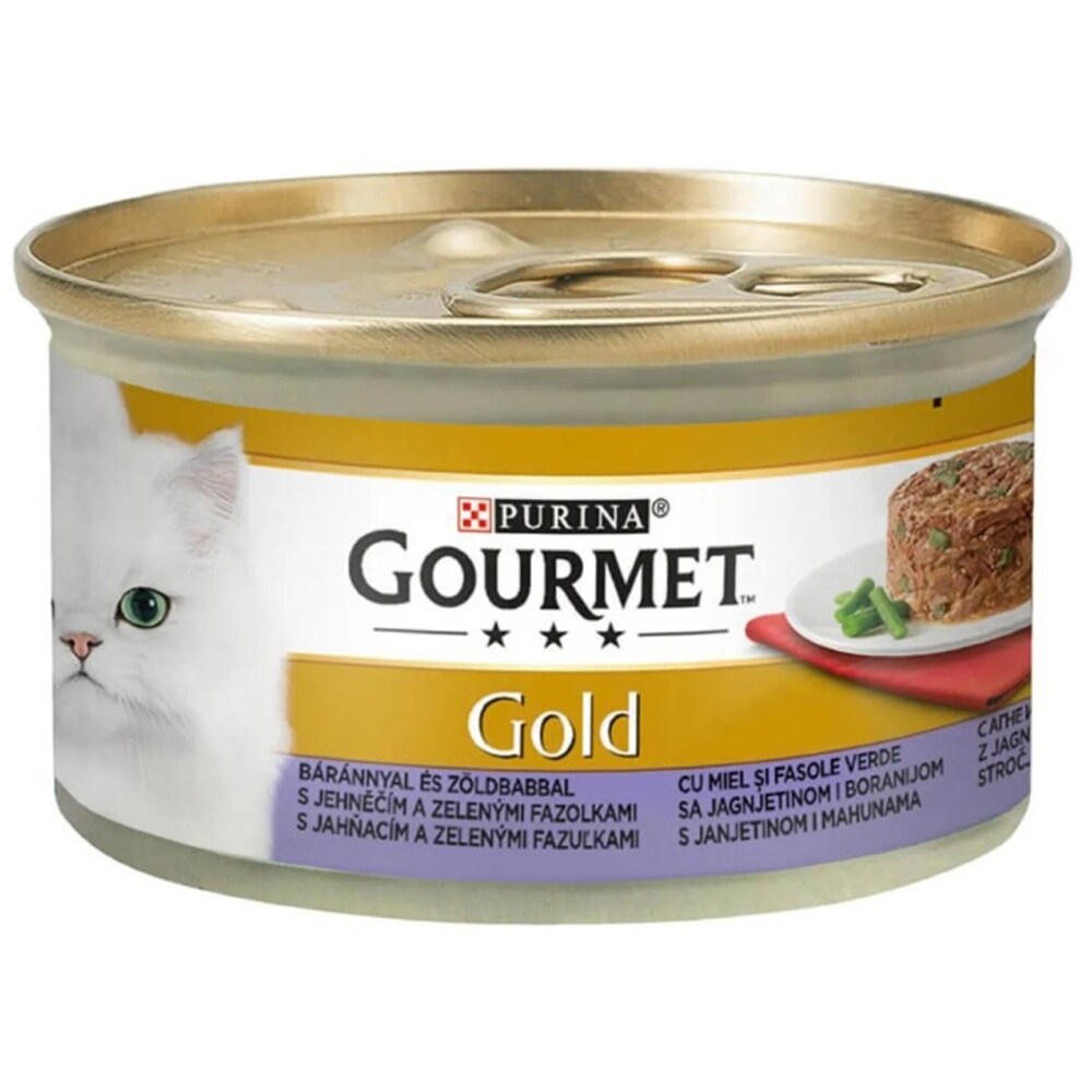 Hrana umeda pentru pisici PURINA GOURMET Gold, Miel si fasole verde, 24 x 85g