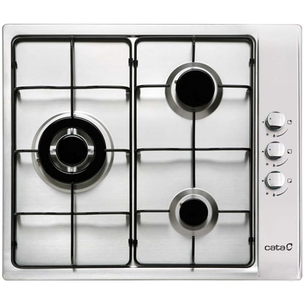 Plita incorporabila CATA GIB 6021 X, Gaz, 3 arzatoare, Wok, inox