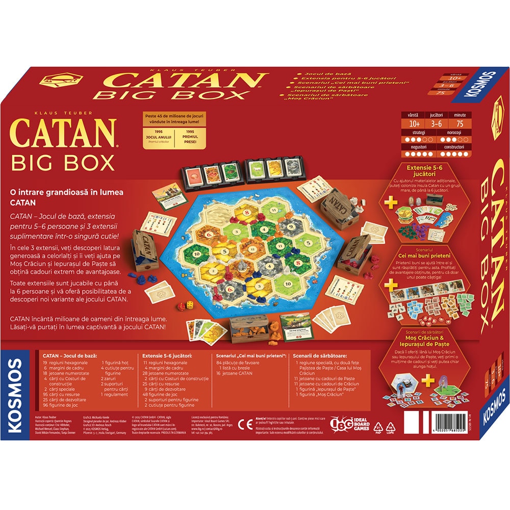 Joc de societate CATAN Big Box Editia 2025 CATBB25, 10 ani+, 3-6 jucatori