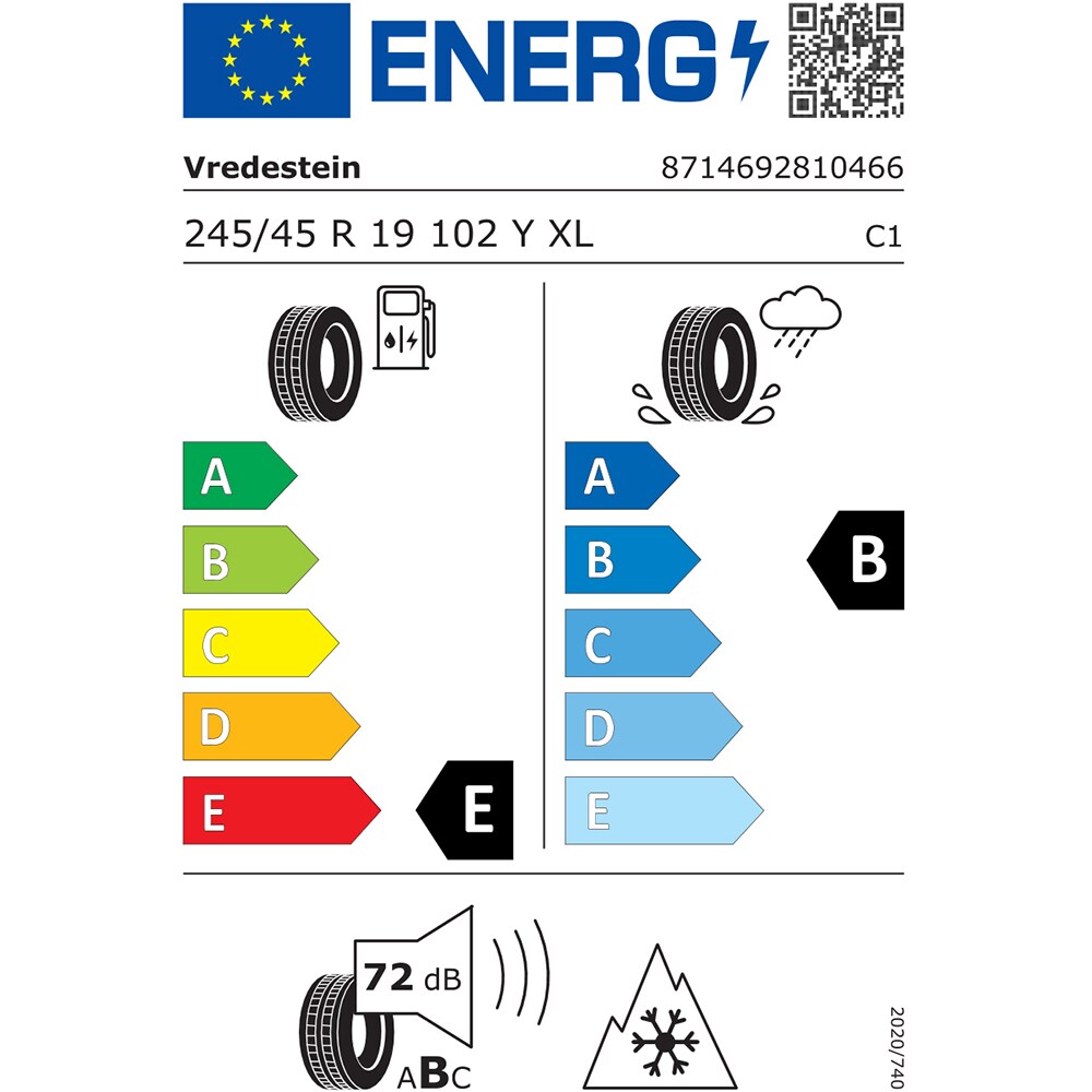 Anvelopa all season VREDESTEIN Quatrac Pro+ 245/45 R19 102Y
