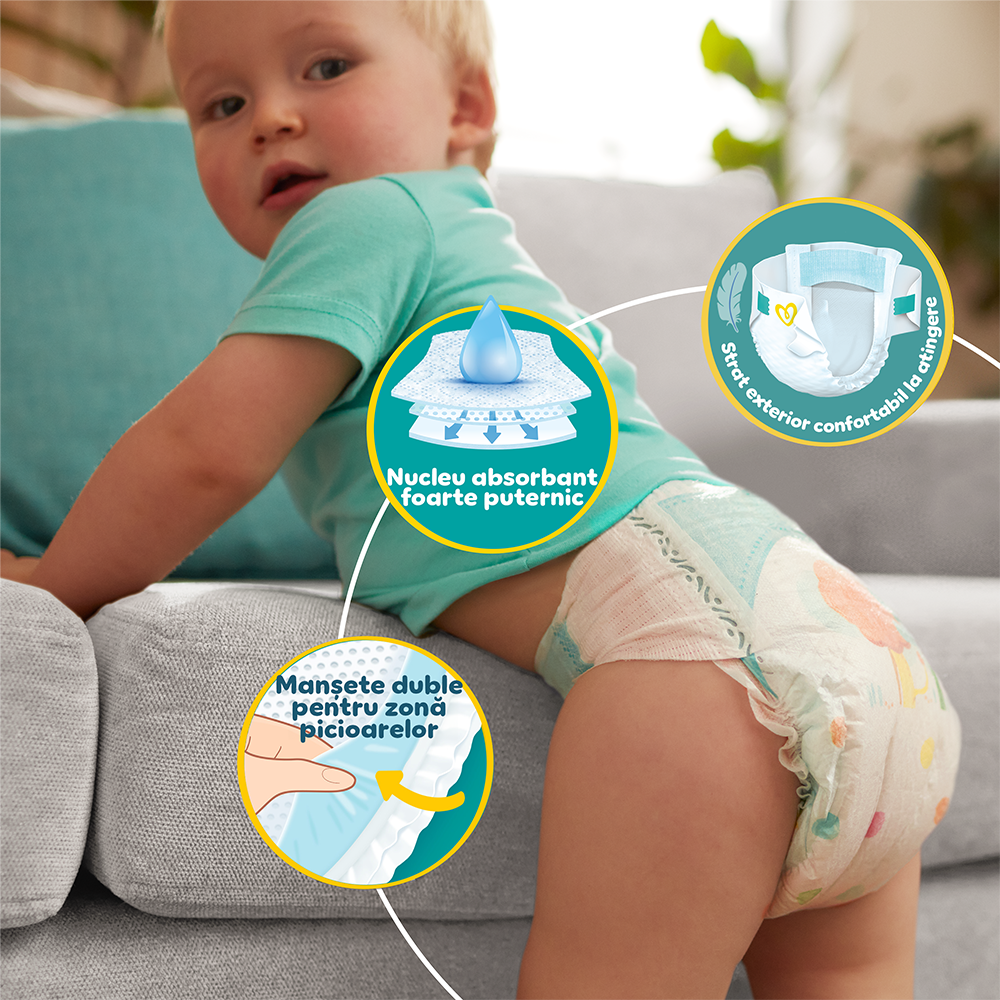 Scutece PAMPERS Active Baby XXL Box nr 6, Unisex, 13-18 kg, 128 buc