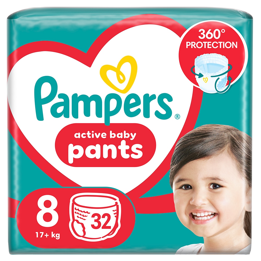 Scutece chilotel PAMPERS Pants Jumbo Pack nr 8, Unisex, 17 kg+, 32 buc