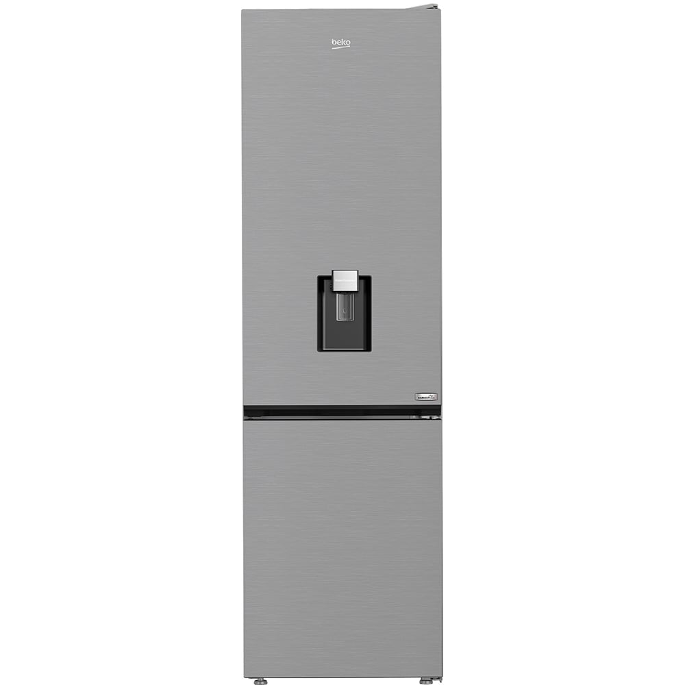 Combina frigorifica BEKO B3RCNA404HDXB, No Frost, 355 l, H 203 cm, Clasa E, Dozator apa, argintiu