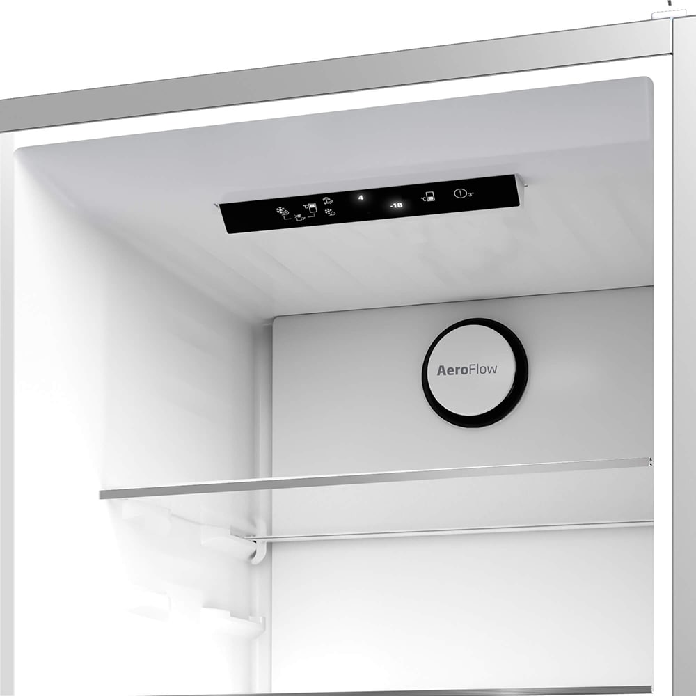 Combina frigorifica BEKO B3RCNA404HDXB, No Frost, 355 l, H 203 cm, Clasa E, Dozator apa, argintiu