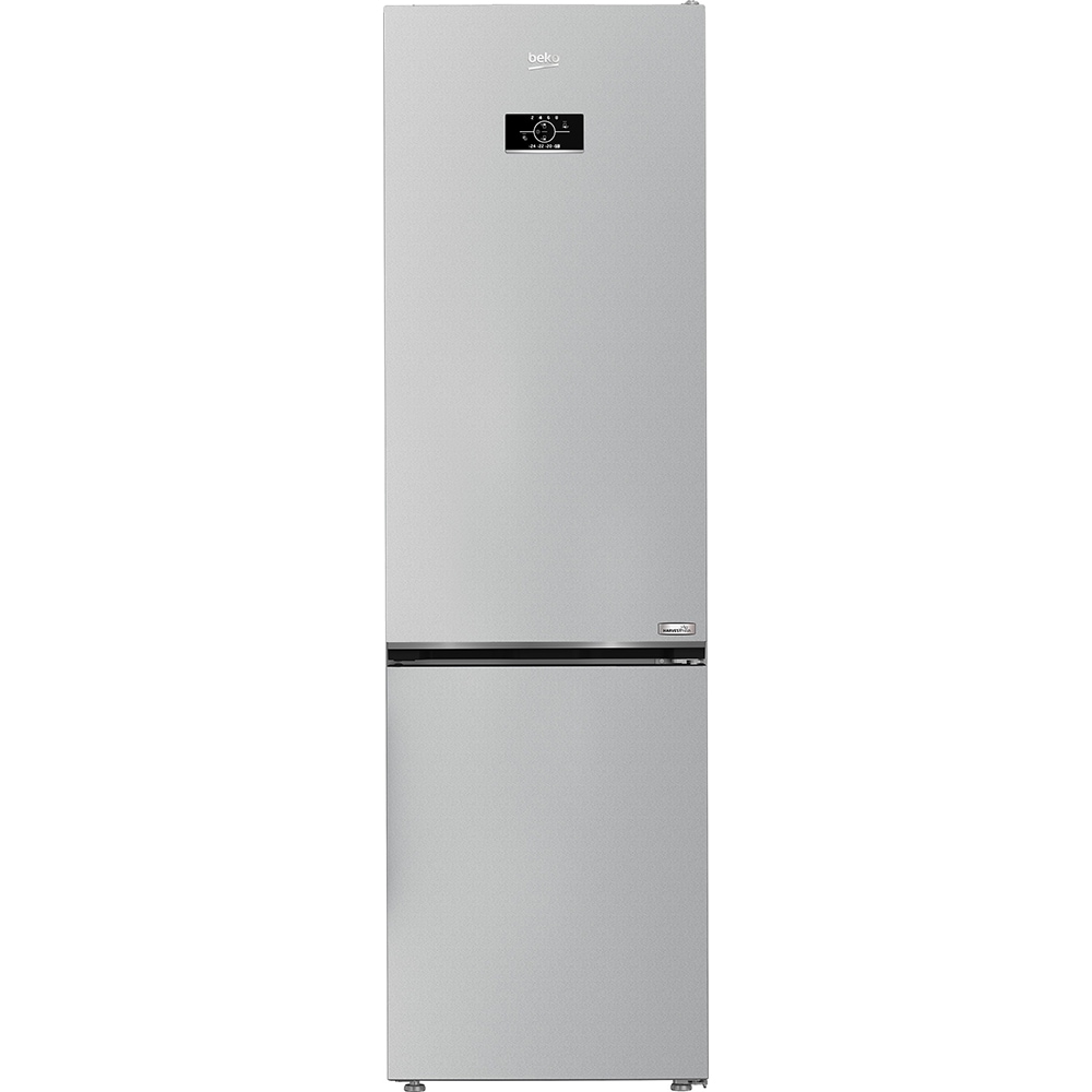 Combina frigorifica BEKO B3RCNA404HM, No Frost, 355 l, H 203.5 cm, Clasa E, gri lucios