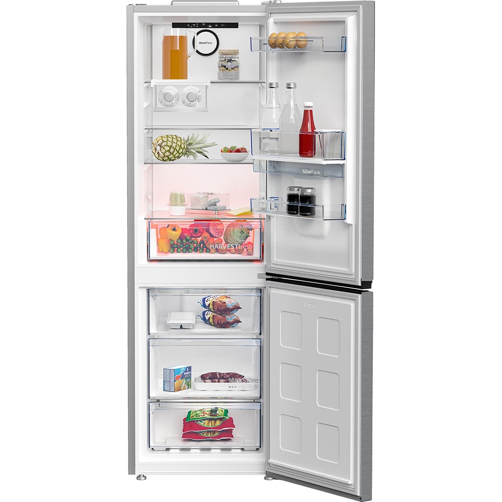 Combina frigorifica BEKO B5RCNA365HDXB, No Frost, 316 l, H 186.5 cm, Clasa D, Dozator apa, inox