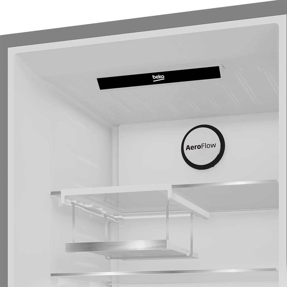 Combina frigorifica BEKO B5RCNA405HXB, No Frost, 355 l, H 203 cm, Clasa D, argintiu