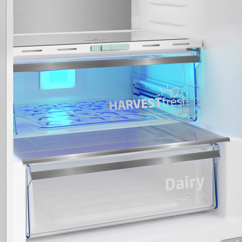 Combina frigorifica BEKO B5RCNA406LXBW, No Frost, 355 l, H 203 cm, Clasa C, argintiu