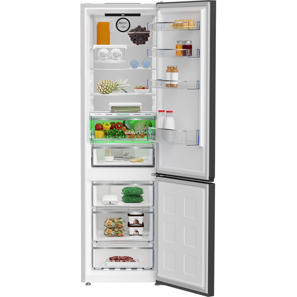 Combina frigorifica BEKO B5RCNA406LXBRW, No Frost, 355 l, H 203 cm, Clasa C, dark inox