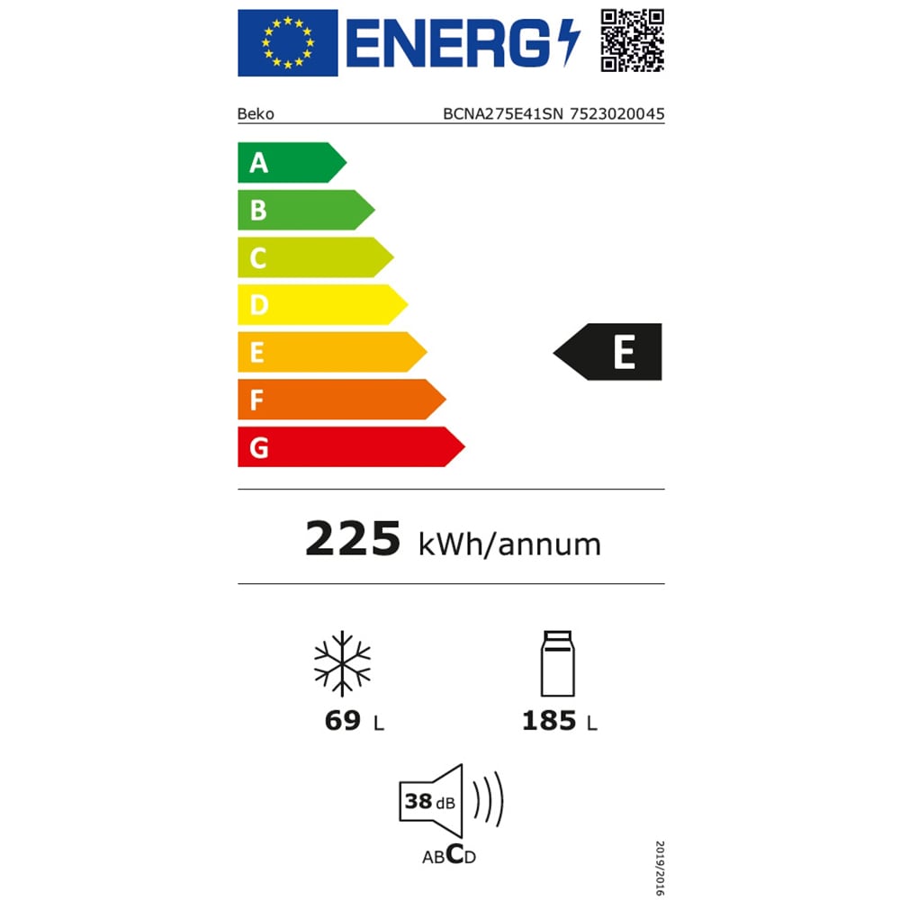 Combina frigorifica incorporabila BEKO BCNA275E41SN, No Frost, 254 l, H 177.5 cm, Clasa E