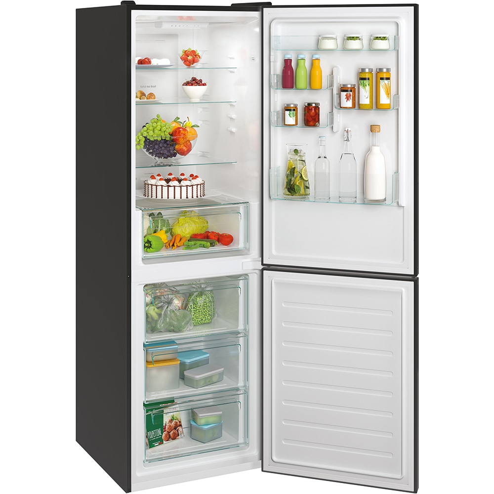 Combina frigorifica CANDY CCE3T618EB, No Frost, 341 l, H 185 cm, Clasa E, Wi-Fi, negru