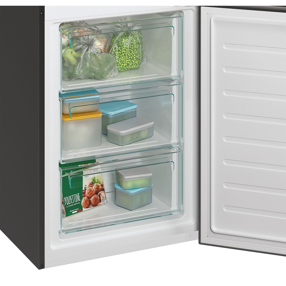 Combina frigorifica CANDY CCE3T618EB, No Frost, 341 l, H 185 cm, Clasa E, Wi-Fi, negru
