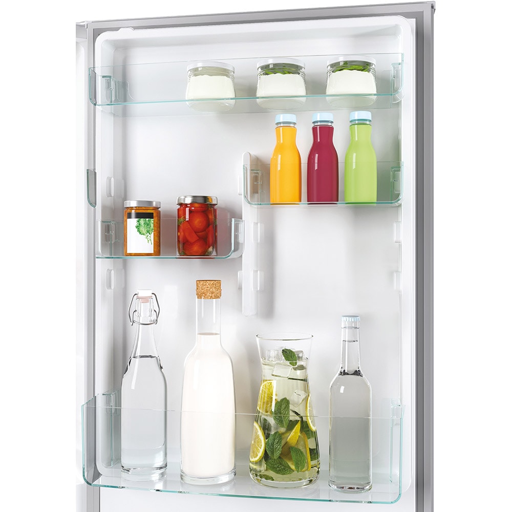 Combina frigorifica CANDY CCE3T618FS, No Frost, 342 l, H 185 cm, Clasa F, argintiu