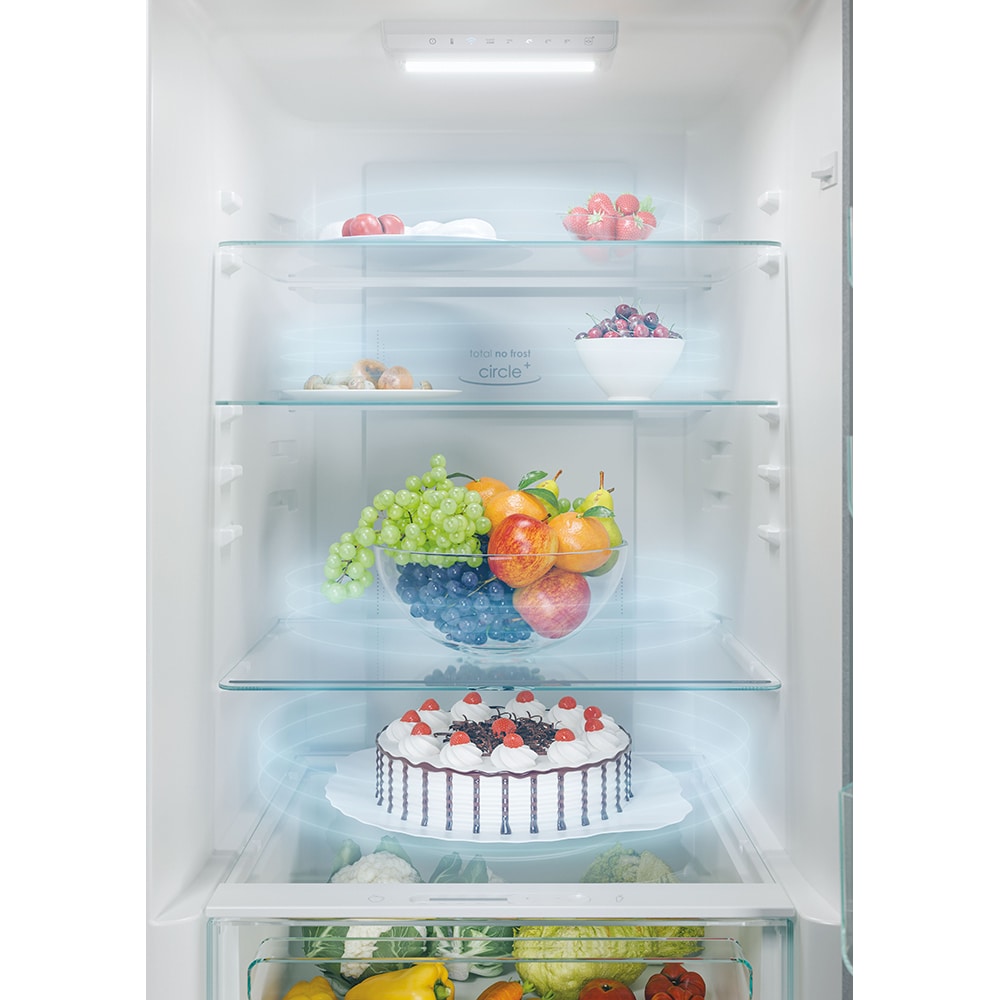 Combina frigorifica CANDY CCE4T618EB, No Frost, 341 l, H 185 cm, Clasa E, Wi-Fi, negru