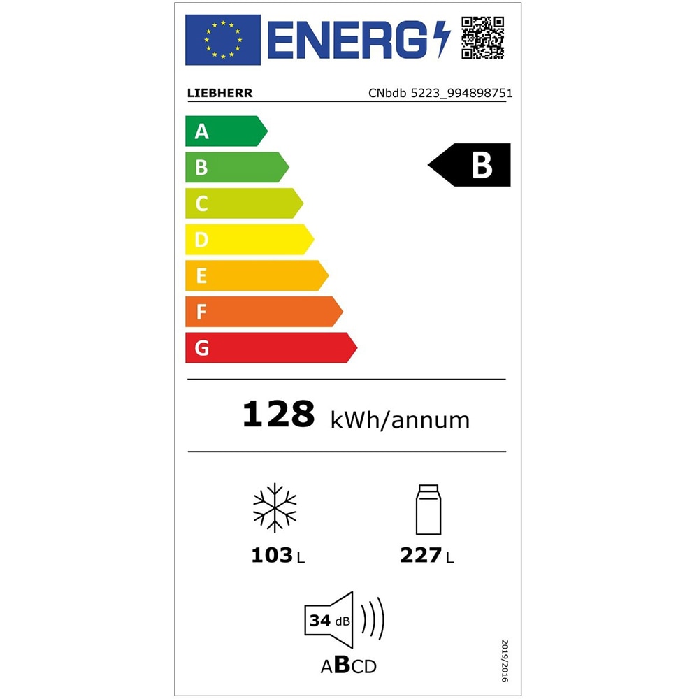 Combina frigorifica LIEBHERR CNbdb 5223 Plus, Duo Cooling, 330 l, H 185.5 cm, Clasa B, negru