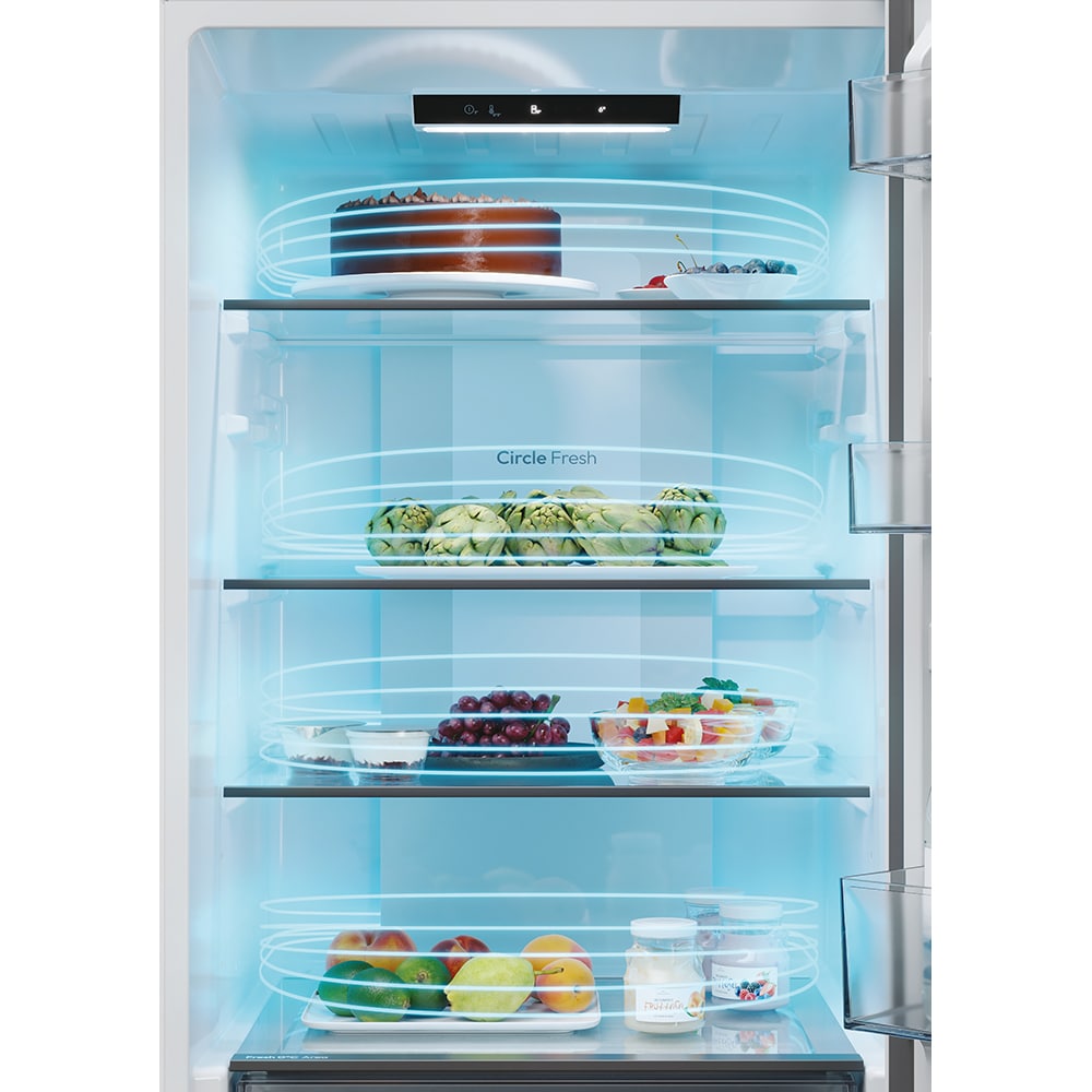 Combina frigorifica CANDY ECN2CQTEW186, Total No Frost, 355 l, H 185 cm, Clasa E, alb