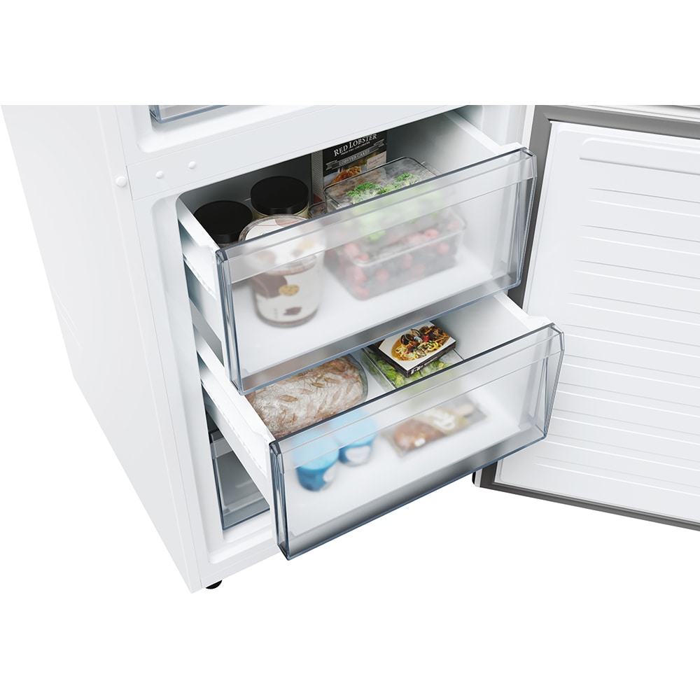 Combina frigorifica CANDY ECN2CQTEW186, Total No Frost, 355 l, H 185 cm, Clasa E, alb