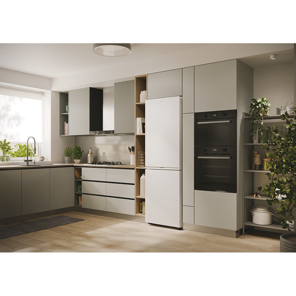 Combina frigorifica CANDY ECN2CQTEW186, Total No Frost, 355 l, H 185 cm, Clasa E, alb