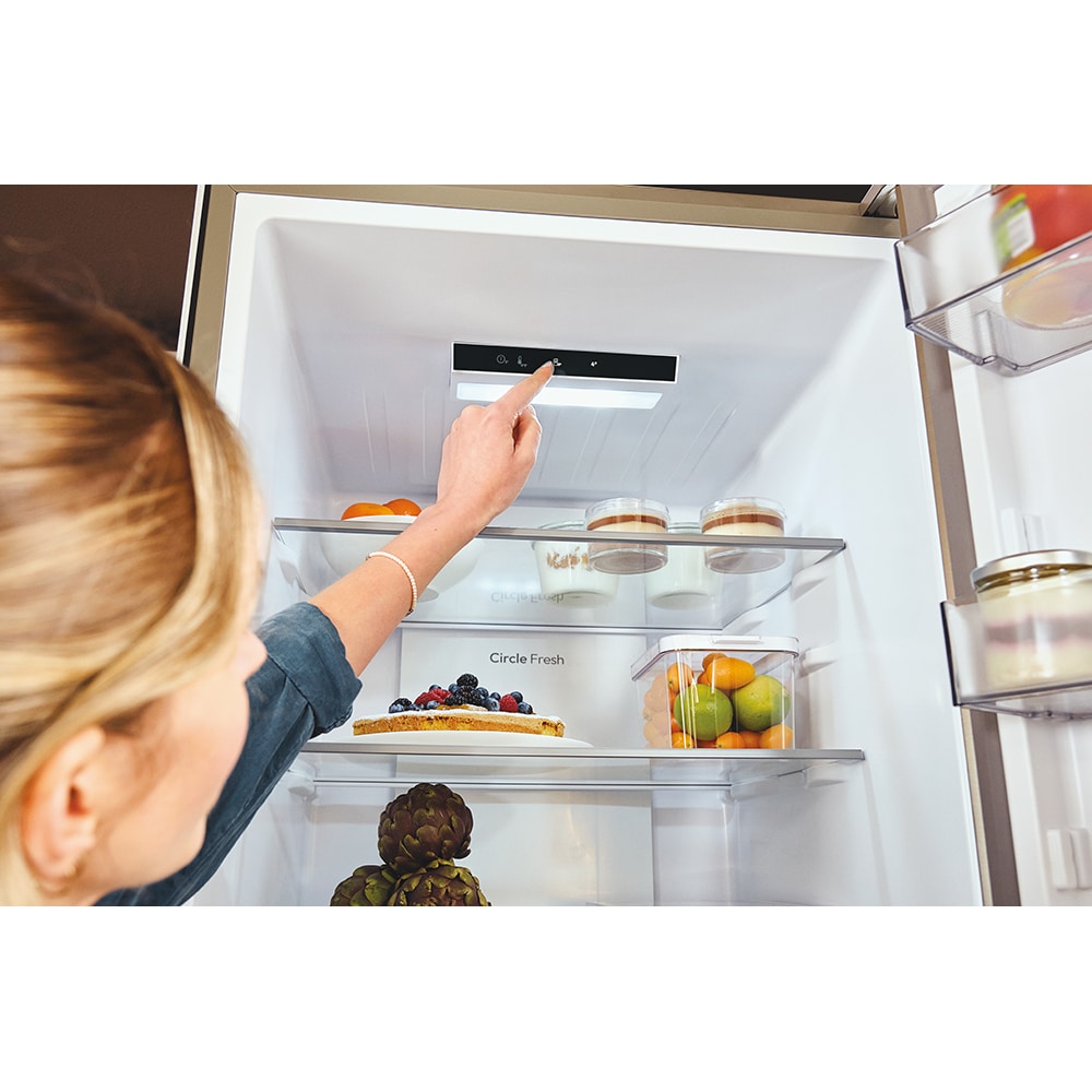 Combina frigorifica CANDY ECN2CQTEX206, Total No Frost, 409 l, H 205 cm, Clasa E, inox