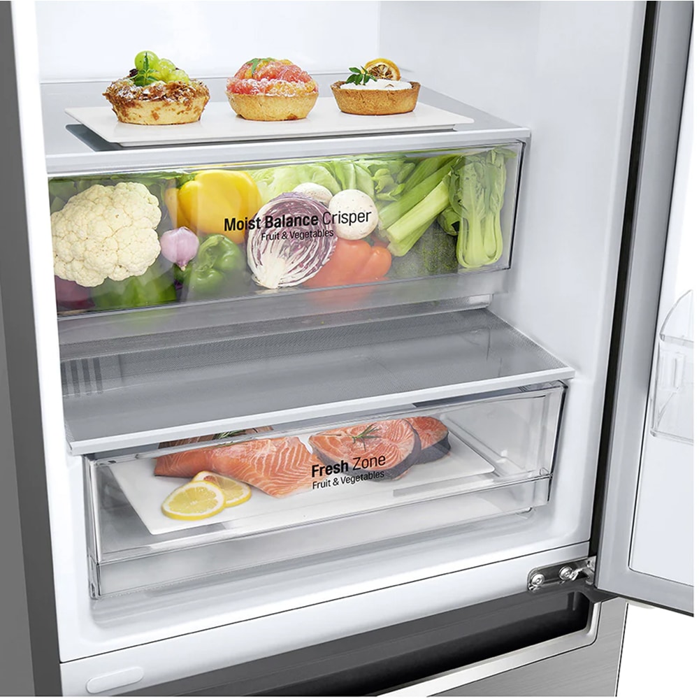 Combina frigorifica LG GBB62PZJMN, No Frost, 384 l, H 203 cm, Clasa E, argintiu