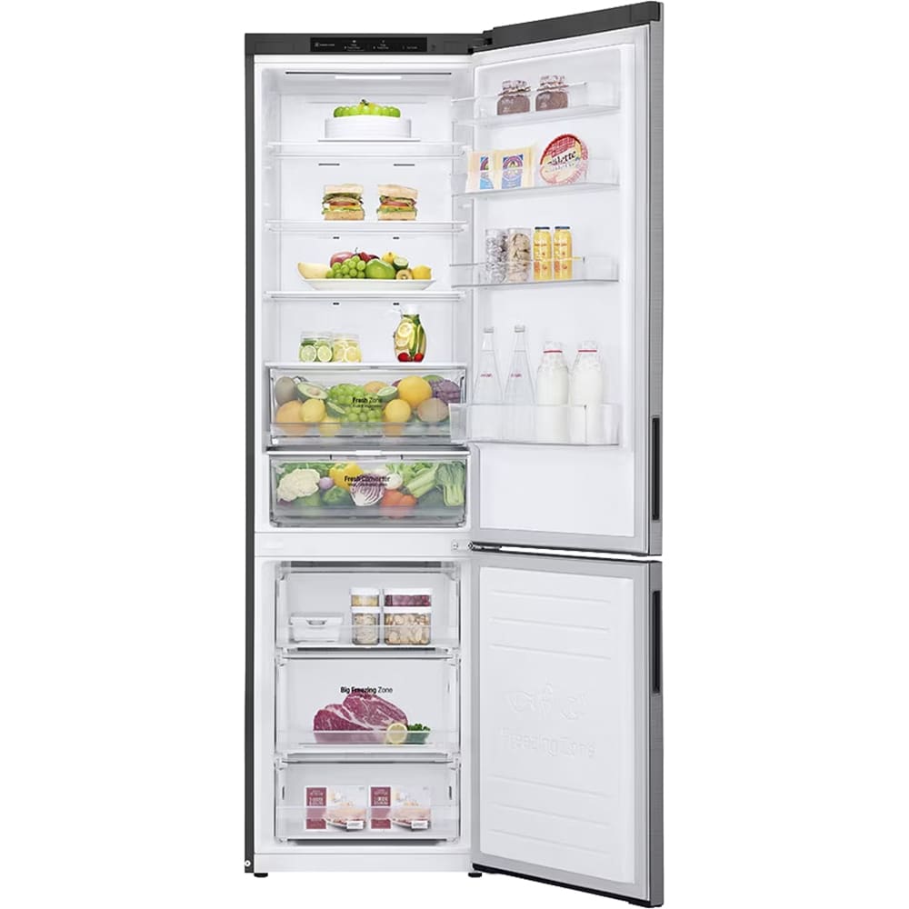Combina frigorifica LG GBP62PZNAC, No Frost, 384 l, H 203 cm, Clasa A, argintiu