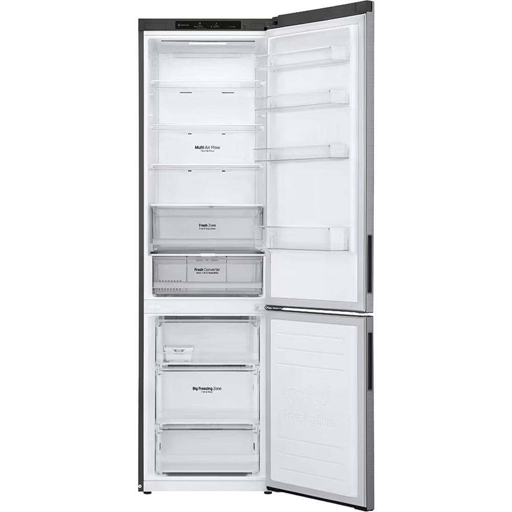 Combina frigorifica LG GBP62PZNAC, No Frost, 384 l, H 203 cm, Clasa A, argintiu
