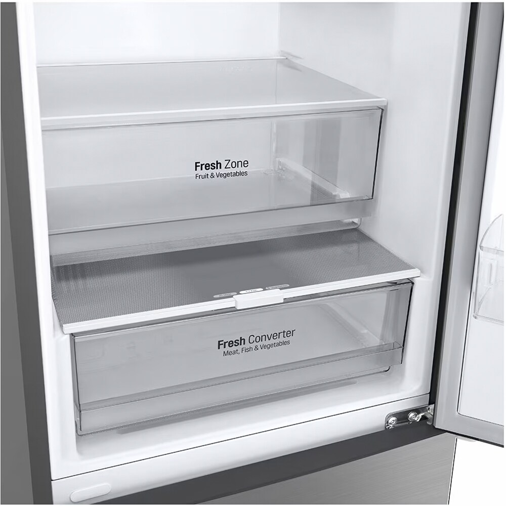 Combina frigorifica LG GBP62PZNAC, No Frost, 384 l, H 203 cm, Clasa A, argintiu
