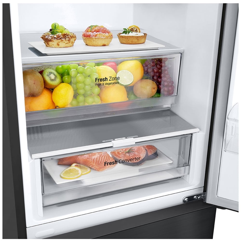 Combina frigorifica LG GBV22NCBEP, No Frost, 387 l, H 203 cm, Clasa B, negru