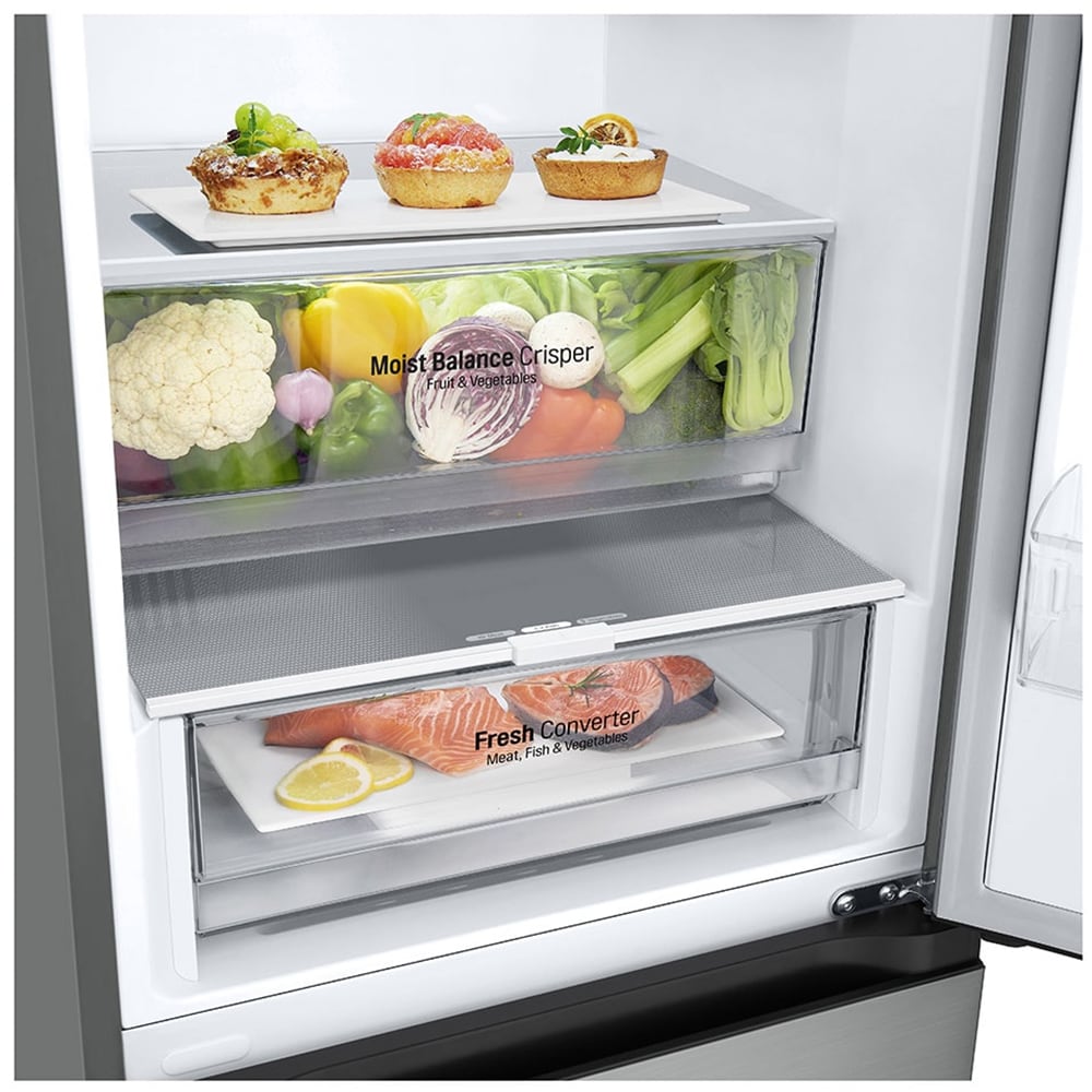 Combina frigorifica LG GBV3100CPY, No Frost, 344 l, H 186 cm, Clasa C, argintiu
