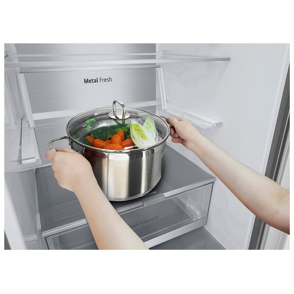 Combina frigorifica LG GBV7270CPY, No Frost, 387 l, H 203 cm, Clasa C, Wi-FI, argintiu