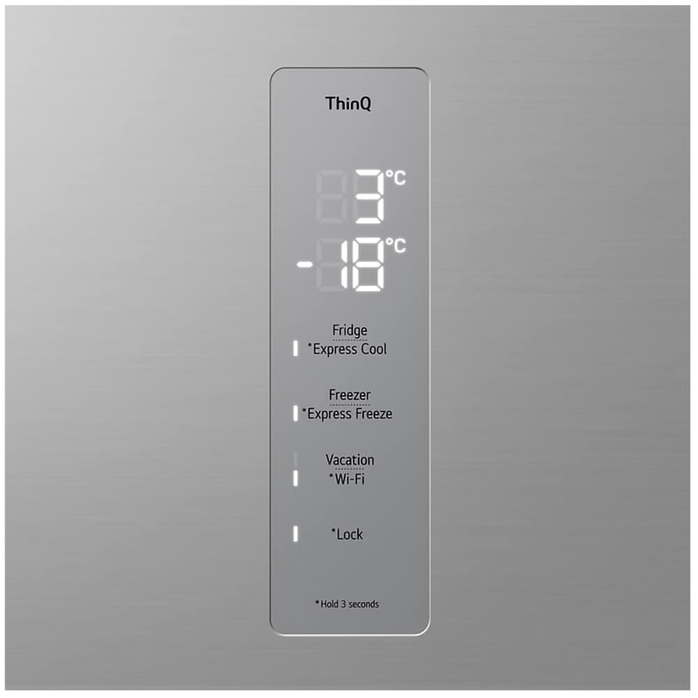 Combina frigorifica LG GBV7270CPY, No Frost, 387 l, H 203 cm, Clasa C, Wi-FI, argintiu