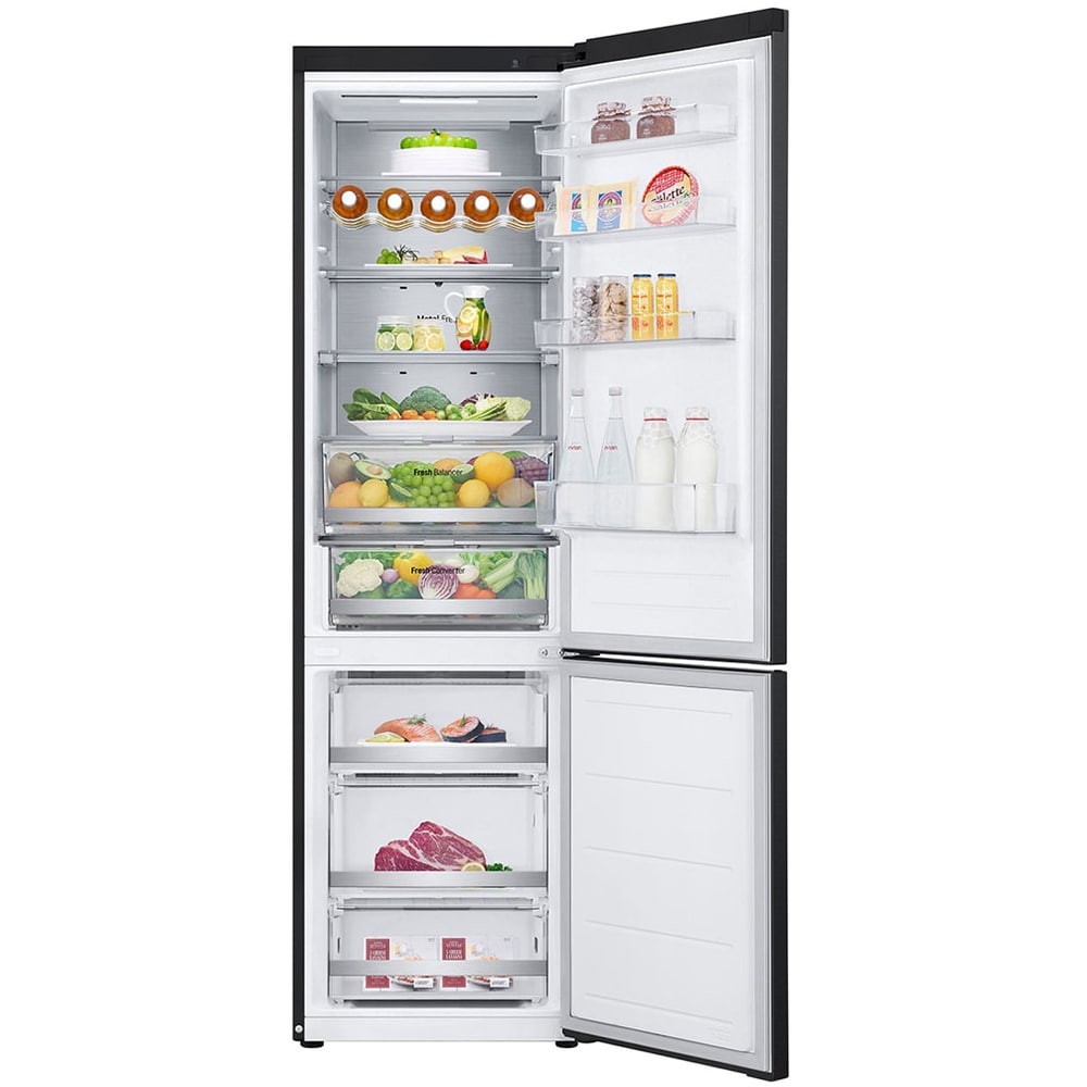 Combina frigorifica LG GBV7270DEV, No Frost, 387 l, H 203 cm, Clasa D, ThinQ, negru