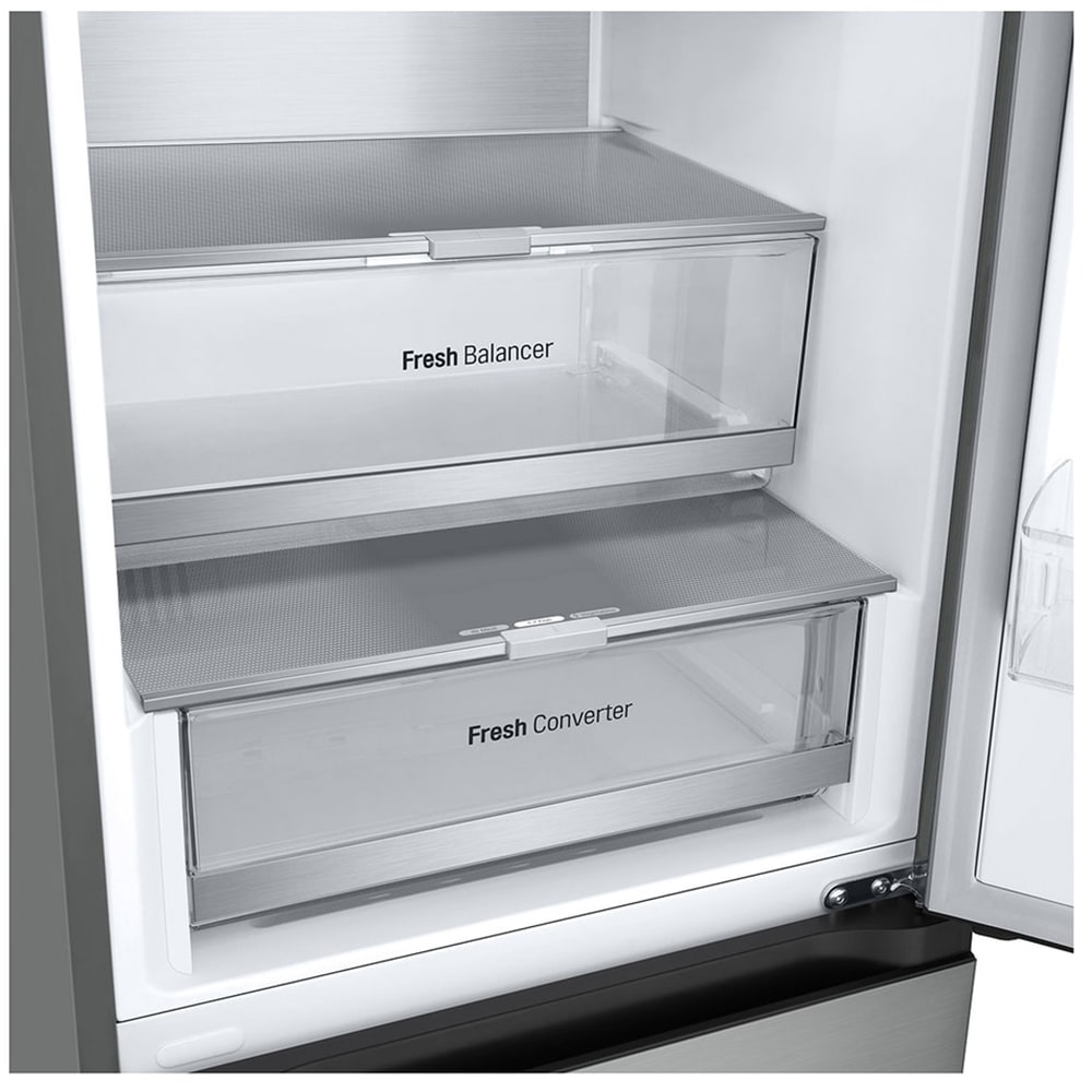 Combina frigorifica LG GBV7270EPY, No Frost, 387 l, H 203 cm, Clasa E, ThinQ, argintiu