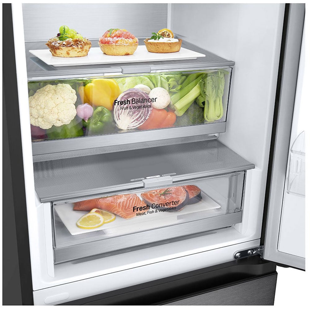 Combina frigorifica LG GBV7280DEV, No Frost, 387 l, H 203 cm, Clasa D, negru