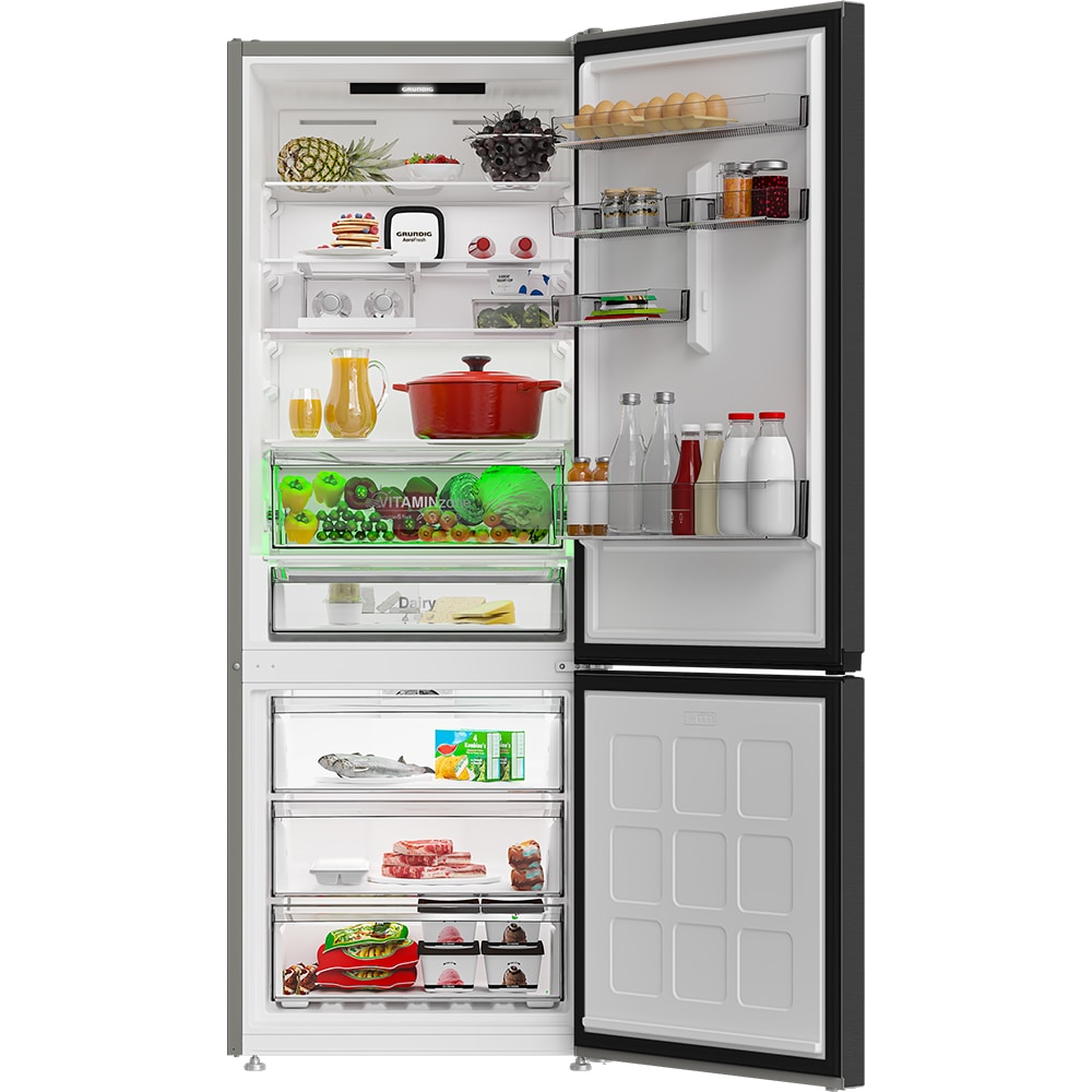 Combina frigorifica GRUNDIG GKPN6793XD, No Frost, 490 l, H 192 cm, Clasa D, dark inox