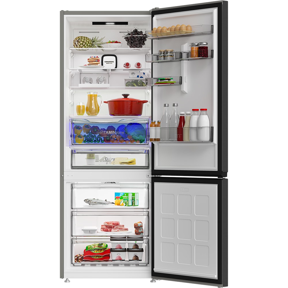 Combina frigorifica GRUNDIG GKPN6793XD, No Frost, 490 l, H 192 cm, Clasa D, dark inox