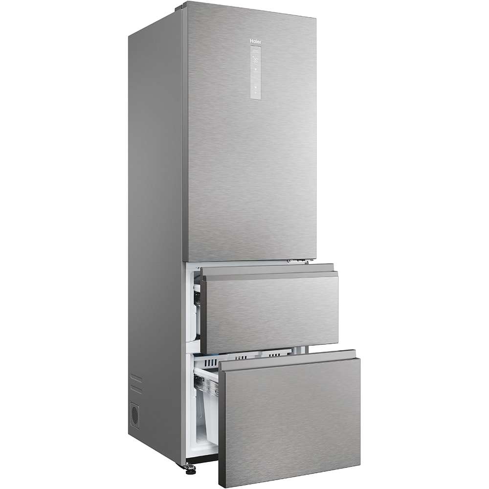 Combina frigorifica HAIER HTW5620DNMG, No Frost, 414 l, H 205 cm, Clasa D, Wi-Fi, inox