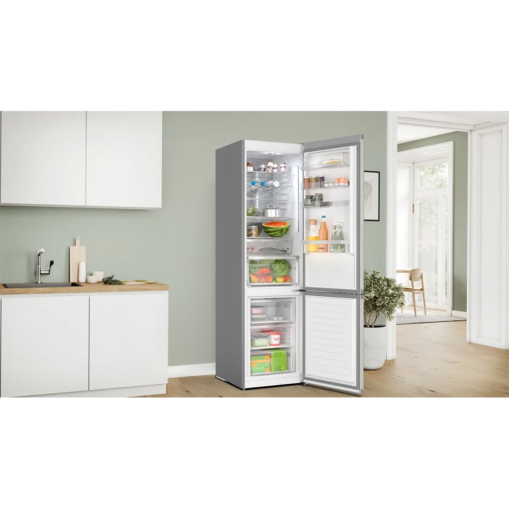 Combina frigorifica BOSCH KGN394ICF, No Frost, 363 l, H 203 cm, Clasa C, inox antiamprenta