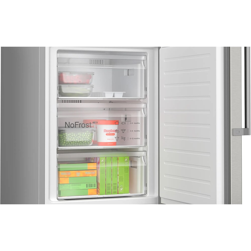 Combina frigorifica BOSCH KGN39AIAT, No Frost, 363 l, H 203 cm, Clasa A, inox antiamprenta