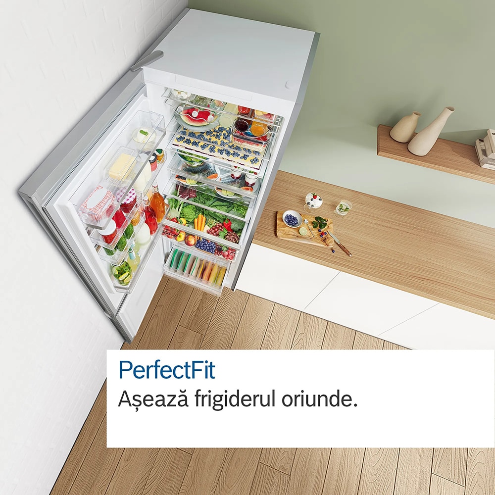 Combina frigorifica BOSCH KGN39VXCT, No Frost, 363 l, H 203 cm, Clasa C, dark inox