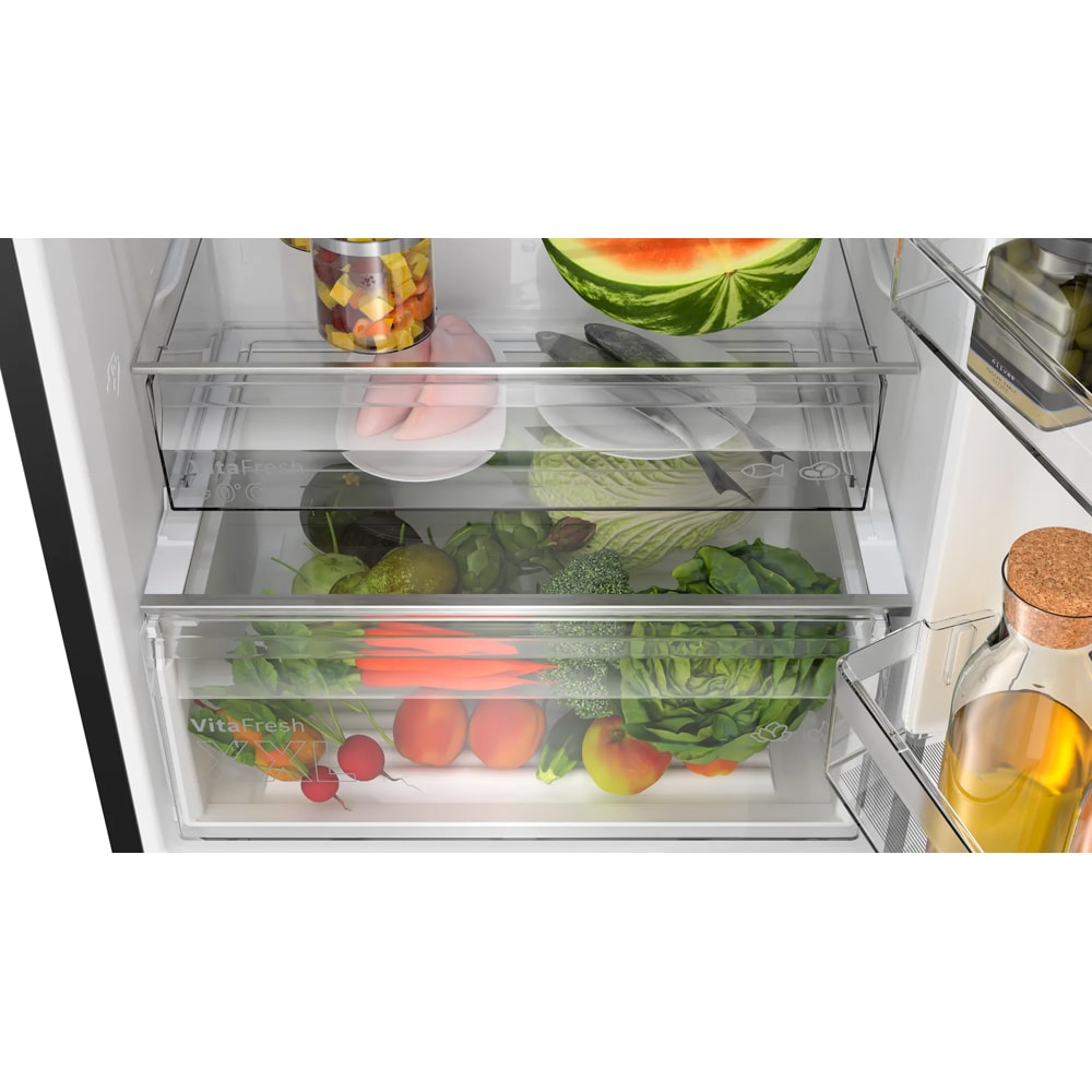 Combina frigorifica BOSCH KGN49VXDT, No Frost, 440 l, H 203 cm, Clasa D, dark inox